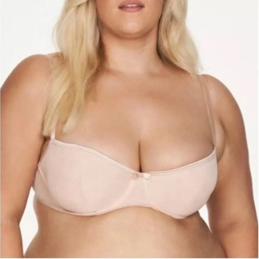 Frederick's of Hollywood Milan Beige Mesh Balconette Bra 34DD